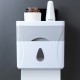 Wall Mounted Press Open Waterproof Double-deck Paper Rolled Toilet Tissue Box