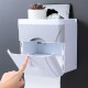 Wall Mounted Press Open Waterproof Double-deck Paper Rolled Toilet Tissue Box