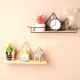 Wall Mounted Shelf Industrial Wooden Floating Metal Wire Rack Storage Display