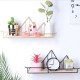 Wall Mounted Shelf Industrial Wooden Floating Metal Wire Rack Storage Display