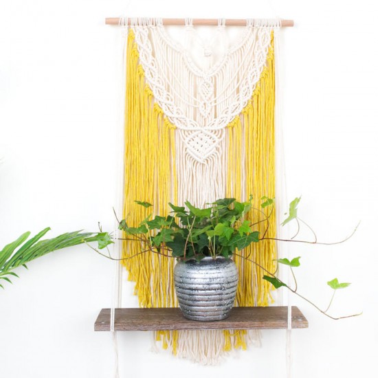 Wall-mounted Lace Woven Macrame Plant Hanger Wall Cotton Rope Tapestry Shelf