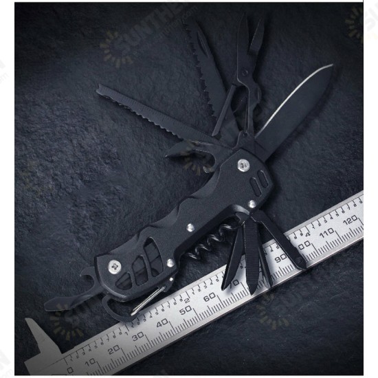 15-in-1 Multifunction Folding Knife EDC Survival Tools Saw Scissors Opener Carabiner Screwdriver Outdoor Camping Climbing Travel