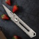 12.2CM Mini Tactical Folding EDC Blade Knife Opener Titanium Alloy EDC Keychain Survival Clip Point Blade for Camping Outdoor