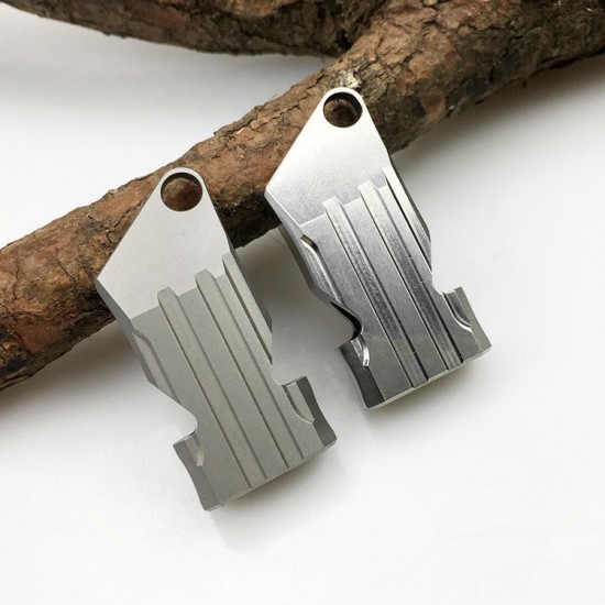 Titanium Alloy Double Pipe Whistle Camping Hiking Survival Whistle Keychain Whistle Key Finder