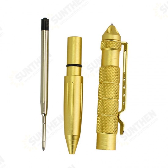 Outdoor Tactical Pen Multifunctional Tungsten Steel EDC Safety Survival Emergency Tool Kit With Refill