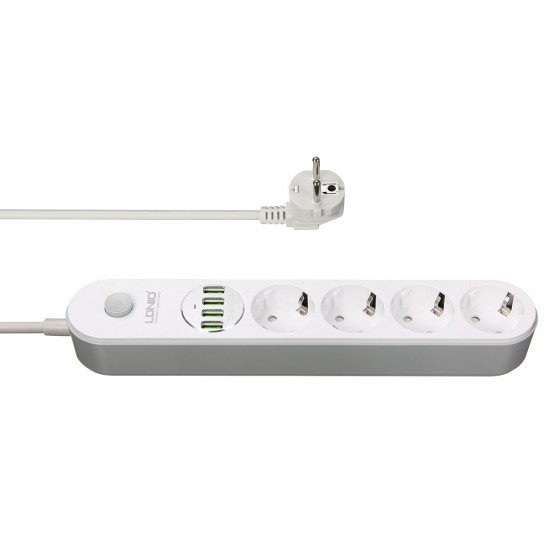 SE4432 Extension Cord Socket Charger With 4 USB Ports / 4 AC Sockets EU Plug Fast Charging For iPhone 13 Pro Max 13 Mini For XIAOMI MI 10