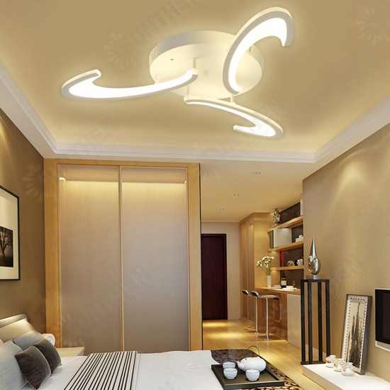 3 Heads Modern LED Acrylic Ceiling Lamp Pendant Light Chandeliers Bedroom+Remote Control