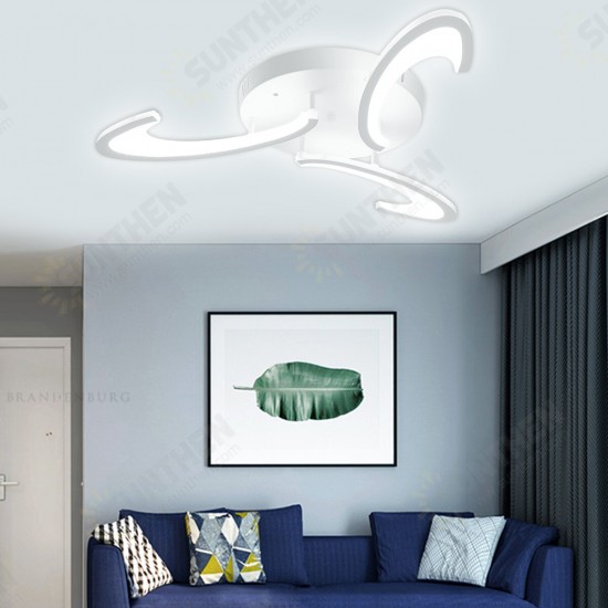 3 Heads Modern LED Acrylic Ceiling Lamp Pendant Light Chandeliers Bedroom+Remote Control