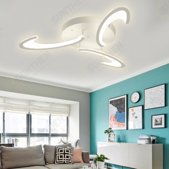 3 Heads Modern LED Acrylic Ceiling Lamp Pendant Light Chandeliers Bedroom+Remote Control