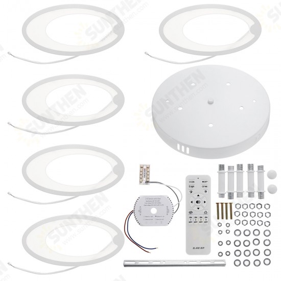 5 Heads Modern LED Ceiling Acrylic Home Lights Home Chandelier Lamp+Remote 3200-6500K