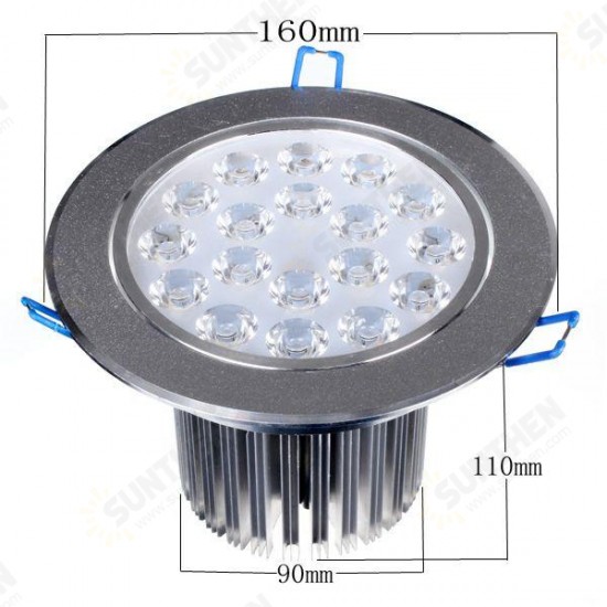 18W Bright LED Recessed Ceiling Down Light 85-265V + Driver