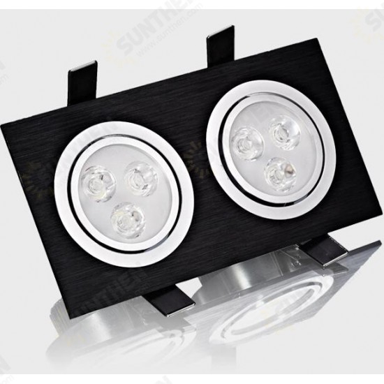 6W/10W/14W/18W/24W/30W/36W Double-heads Black LED Ceiling Recessed Light Down Light 85-260V