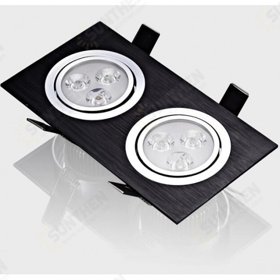 6W/10W/14W/18W/24W/30W/36W Double-heads Black LED Ceiling Recessed Light Down Light 85-260V