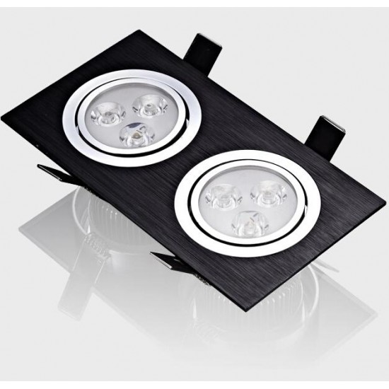 6W/10W/14W/18W/24W/30W/36W Double-heads Black LED Ceiling Recessed Light Down Light 85-260V