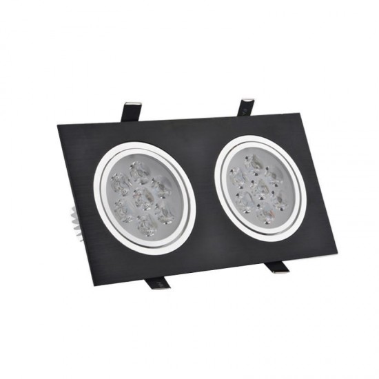 6W/10W/14W/18W/24W/30W/36W Double-heads Black LED Ceiling Recessed Light Down Light 85-260V