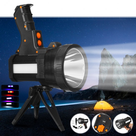 L2 Strong LED Spotlight with Tripod USB Rechargeable Powerful Searchlight Portable Handle Flashlight For Camping Hunting Fishing