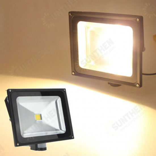 50W Warm White 4200LM PIR Motion Sensor Security Flood Light 85-265V