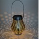 Solar LED Hanging Light Retro Hollow Lantern Outdoor Garden Yard Decoration Lamp