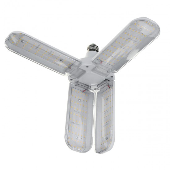 AC110-265V 50W 2835 Four-Leaf Foldable E27 240 LED Grow Light Bulb With Lamp Holder Clip for Vegetables Growth