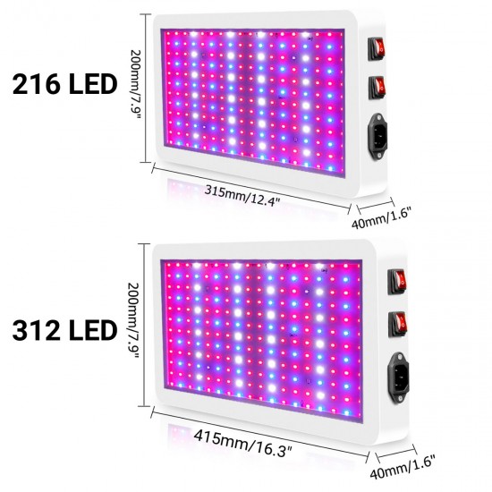 110V~220V 216/312LED Grow Light Plant Lamp Panel Full Spectrum For Indoor Hydroponic Flower