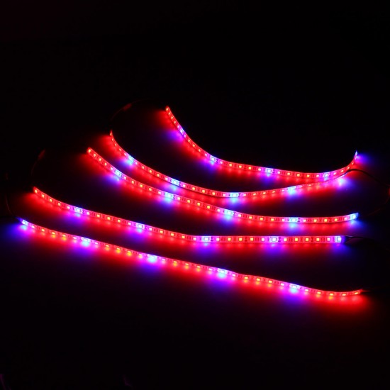 5PCS 50CM 5050 Waterproof LED Grow Light Strip Lamp+ Power Adpater for Veg Flower Plant DC12V