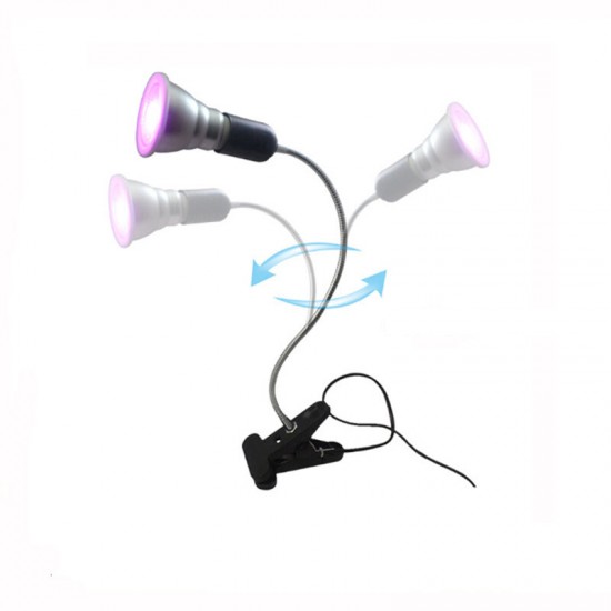 7W LED Growing Light Desk Clip 360 Gooseneck Growth Lamp Indoor Greenhouse Plants Vegetables