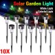 10PCS Stainless Steel Solar Powered LED Lawn Light Outdoor Home Garden Decorative Lamp