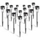 16pcs LED Solar Stainless Steel Lawn Lamps Garden Outdoor Landscape Path Light