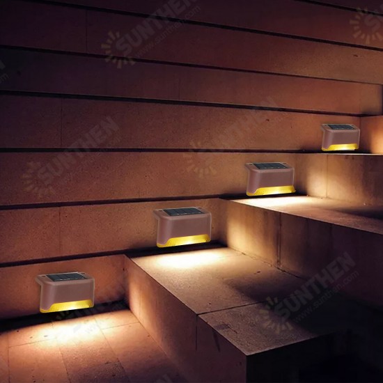 1PC/4PCS/6PCS Solar Powered LED Deck Light Warm White Outdoor Path Garden Stairs Step Fence Wall Lamp