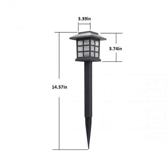 2 Pack Solar LED Lawn Lights Pathway Lights Set Outdoor Yard Garden Walkway Landscape Lamp