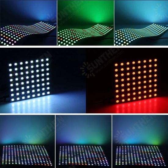 8x8/16x16/8x32 Pixels SK6812 WS2812B Individually Addressable Digital Flexible LED Panel Pixels Screen GyverLamp SP107E LC1000A