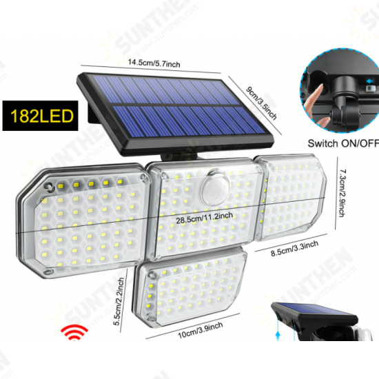 181LED Four-head Solar Light Outdoor Garden Light Human Body Induction Wall Light Garden Lighting Street Light