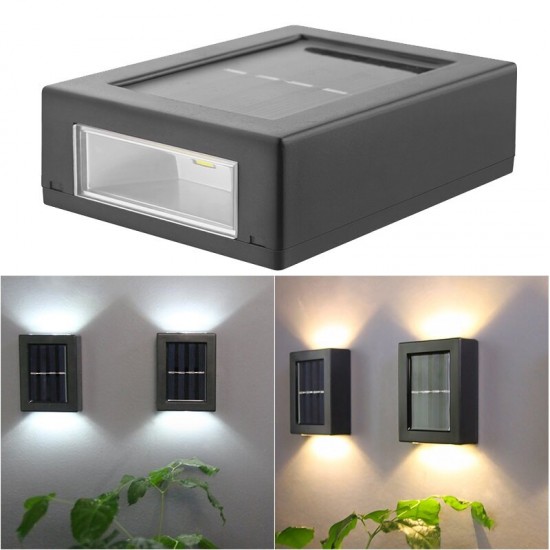 2Pcs Solar Wall Lamp Outdoor Garden Household Waterproof Wall Light Up And Down Garden Decorative Wall Lamp Illumination