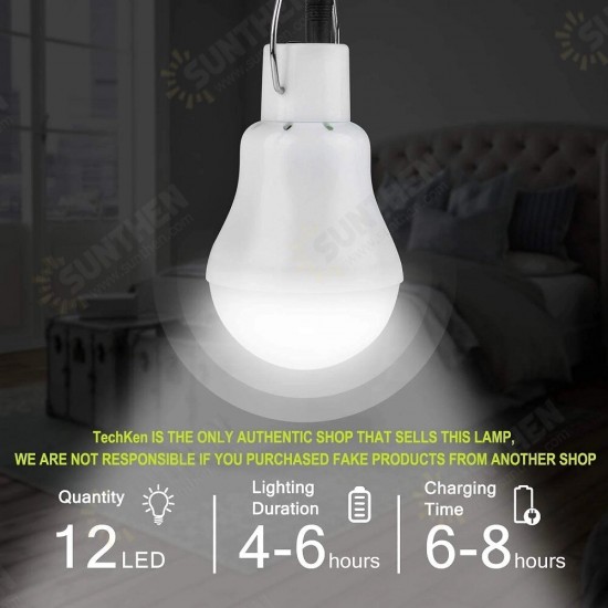 3W LED Solar Bulb Light Waterproof Outdoor Portable Hanging Emergency Sunlight Powered Lamp USB Charging