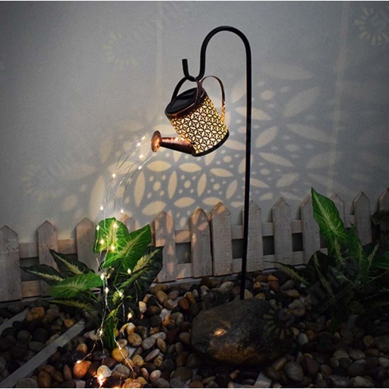 Solar Light LED Solar Watering Can Lamps Garden Decoration Iron Shower LED String Light Yard Lawn Waterproof Fairy Light