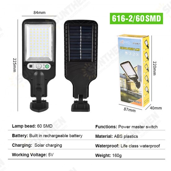 Solar Street Lights Outdoor Solar Lamp With 3 Light Mode Waterproof Motion Sensor Security Lighting for Garden Patio Path Yard