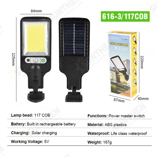 Solar Street Lights Outdoor Solar Lamp With 3 Light Mode Waterproof Motion Sensor Security Lighting for Garden Patio Path Yard