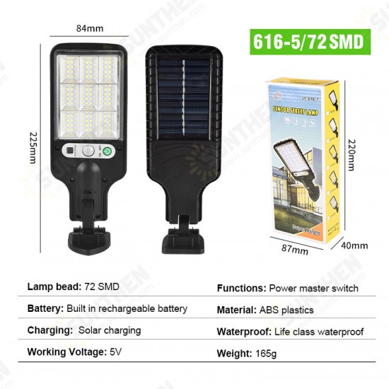 Solar Street Lights Outdoor Solar Lamp With 3 Light Mode Waterproof Motion Sensor Security Lighting for Garden Patio Path Yard