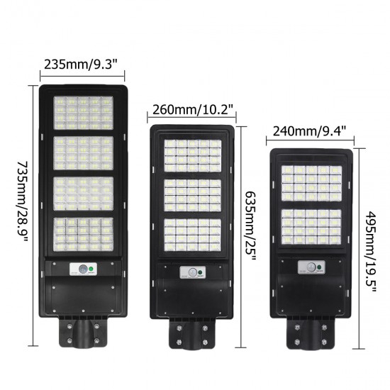 90/120/150W 160/240/320LED Solar Street Light PIR Motion Sensor Wall Lamp W/Remote