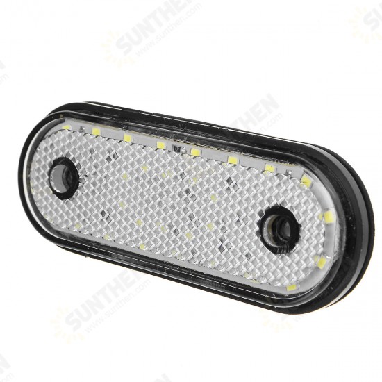 24V 30LEDs Oval Clearance Side Marker Light Position Lamp For Truck Trailer RV