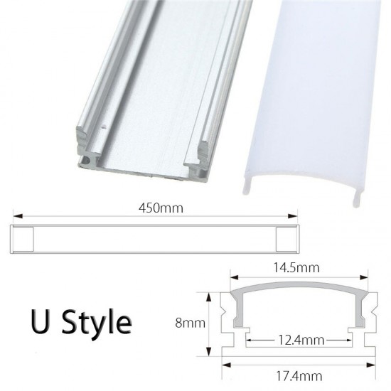 45cm U/V/YW Style Aluminium Channel Holder for LED Strip Light Bar Cabinet Lamp