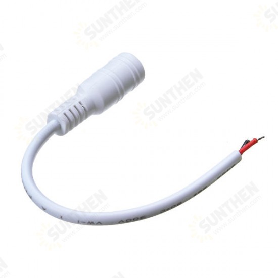 White Male/Female DC Power Connector Cable Plug Wire for CCTV Strip Light