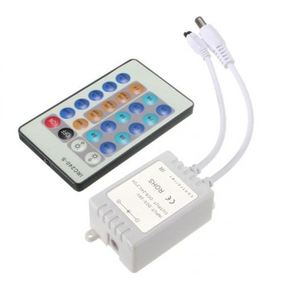 Wireless 24 Key IR Remote Controller For LED Single Color 3528/5050 Strip Light