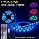 1M/2M/3M/4M/5M 5050 RGB LED Strip Light USB Power Color Changing Tape Cabinet Lamp+44Keys Remote Control