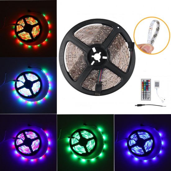 5M 3528 RGB SMD Waterproof 300LED Strip Light Lamp Bar TV Back Lighting Kit+ 44Keys Remote Control DC12V