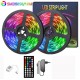 5M RGB 5050 SMD LED Light Strip Kit IP65 Waterproof Indoor and Outdoor Light Bar with Infrared Remote Control