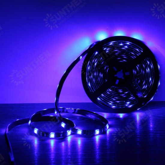 5M SMD5050 150LEDs Waterproof RGB Strip Light+5A Power Supply with 24keys Remote Control DC12V