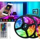 5m/10m/15m/20m RGB LED Strip Lights IP65 Waterproof IR controller & APP Control