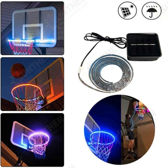 Solar Powered 8 Flash Modes 1M SMD2835 IP67 30LED Tube Strip Light for Basketball Hoop