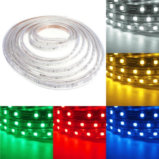 Waterproof IP67 5M 300SMD 5050 Red/Blue/Green/Warm White/White/RGB LED Light Strip 220V